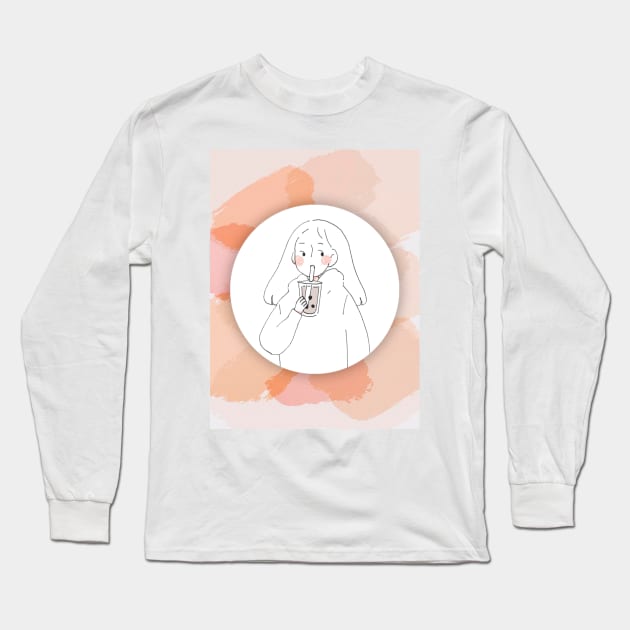 HI BUBBLE TEA Long Sleeve T-Shirt by gollofleur